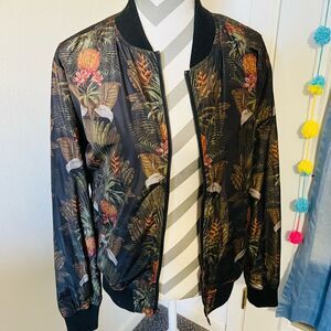 Mossimo Supply Co. Black Floral Utility Jacket